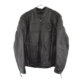 ハーレーダビッドソン(Harley Davidson)のHARLEY DAVIDSON ハーレーダビッドソン BLACK LEATHER JACKET ARMOR バックロゴ レザージャケット 98110-05VM ブラック(フライトジャケット)