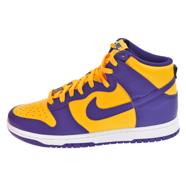 NIKE(ナイキ)のNIKE ナイキ DUNK HIGH RETRO LAKERS ダンクハイ レトロ ハイカットスニーカー シューズ レイカーズ パープル/イエロー US10/28cm DD1399-500 メンズの靴/シューズ(スニーカー)の商品写真