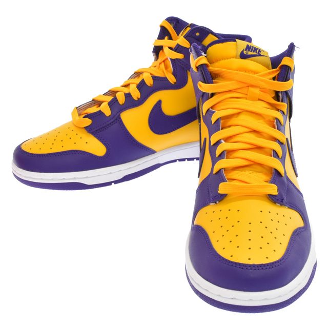 NIKE(ナイキ)のNIKE ナイキ DUNK HIGH RETRO LAKERS ダンクハイ レトロ ハイカットスニーカー シューズ レイカーズ パープル/イエロー US10/28cm DD1399-500 メンズの靴/シューズ(スニーカー)の商品写真