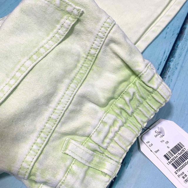 W closet 絞り染カラー カジュアルパンツ デニム ライム 小さいサイズ レディースのパンツ(デニム/ジーンズ)の商品写真