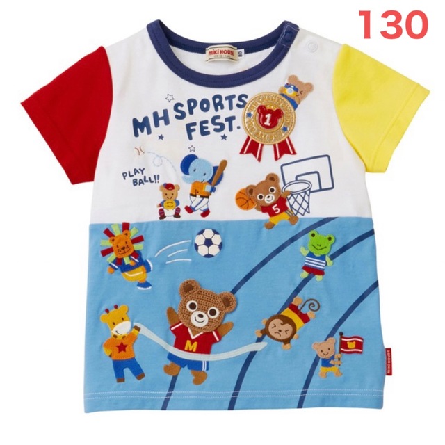 ★ミキハウス★超豪華スポーツ柄★半袖Tシャツ★運動会★プッチーくん★日本製キッズ服男の子用(90cm~)