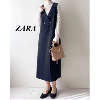 ザラ(ZARA)の【himeron様専用】ZARA★ジャンパースカート★フェイクレザー(ロングスカート)