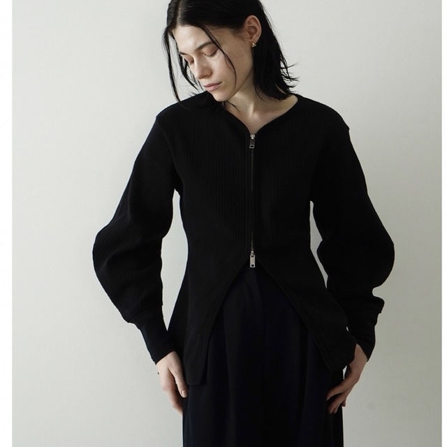 ARCH CUT HEAVY RIB TOPS クラネ clane ブラック-