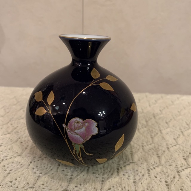 香蘭社 ローズガーデン 薔薇 花瓶 金彩 有田焼 - 花瓶