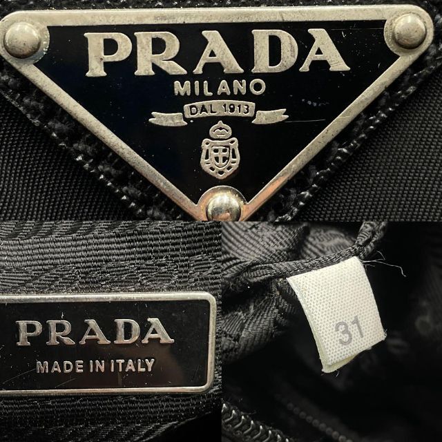 美品】PRADA プラダ ショルダー メッセンジャーバッグ 三角ロゴ A4可-