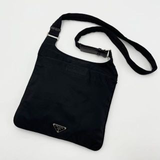 プラダ(PRADA)の✨美品✨ プラダ ショルダーバッグ 斜め掛け ポシェット 黒 ナイロン 三角ロゴ(ショルダーバッグ)