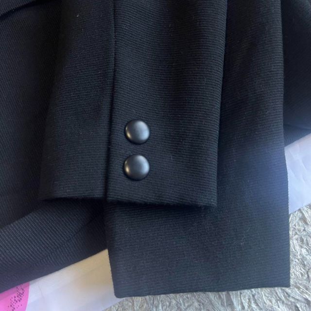 良品】Christian Dior ノーカラージャケット ブラック 13 L 【送料無料 