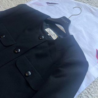【良品】Christian Dior ノーカラージャケット ブラック 13 L