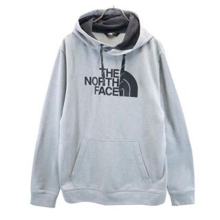 ザノースフェイス(THE NORTH FACE)のザノースフェイス ロゴプリント  ジャージ プルオーバー パーカー L グレー THE NORTH FACE 裏起毛 長袖 トレーナー メンズ 【中古】  【230305】(その他)