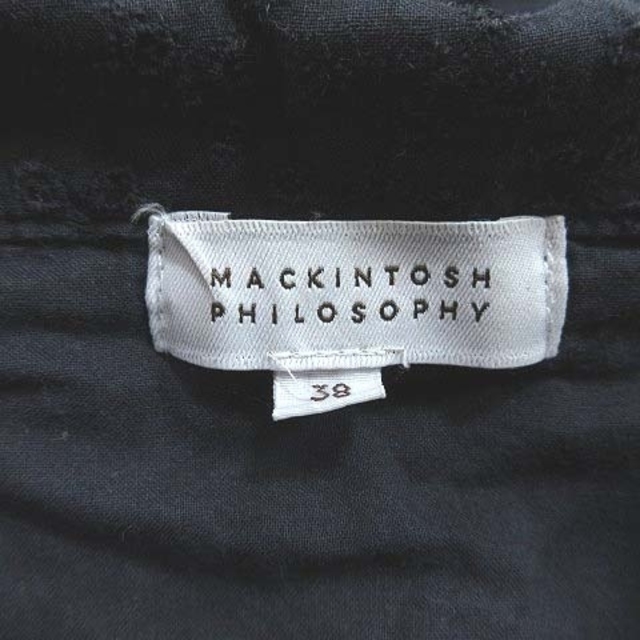 MACKINTOSH PHILOSOPHY(マッキントッシュフィロソフィー)のマッキントッシュフィロソフィー ポロシャツ 鹿の子 半袖 切替 レース 38 紺 レディースのトップス(ポロシャツ)の商品写真