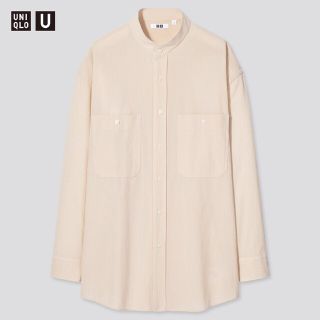 ユニクロ(UNIQLO)のUNIQLO U/ユニクロ ワイドフィットスタンドカラーストライプシャツ(シャツ)