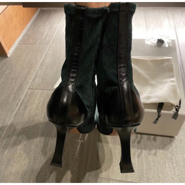 CELINE】美品 スクエアトゥ スエード レザー コンビブーツ-
