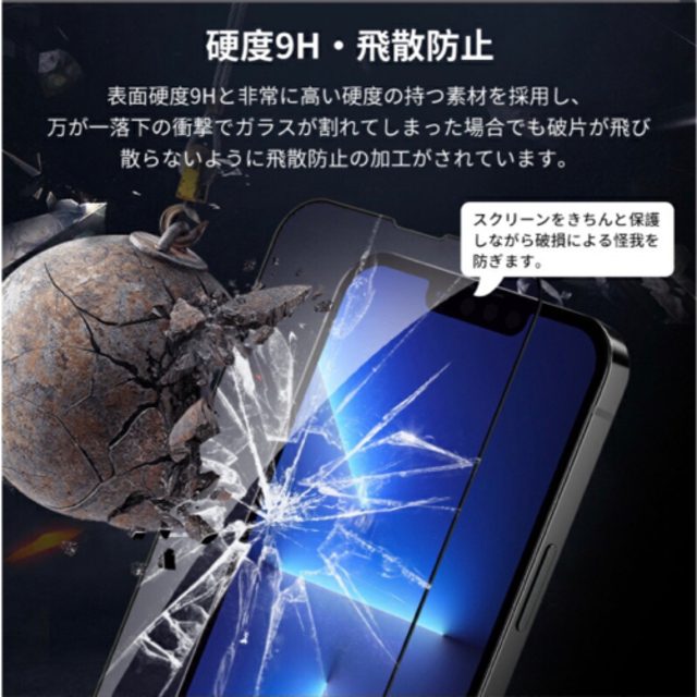 iPhone(アイフォーン)のiPhone13mini NIMASOアンチグレア 全面保護ガラスフィルム 2枚 スマホ/家電/カメラのスマホアクセサリー(保護フィルム)の商品写真