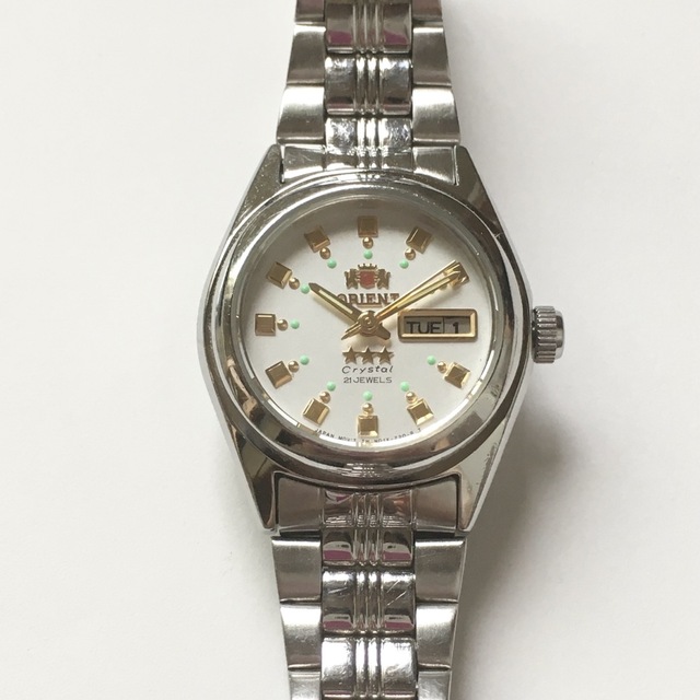 極美品【稼働品】ORIENT オリエント UY07 ネイビー シルバー メンズ