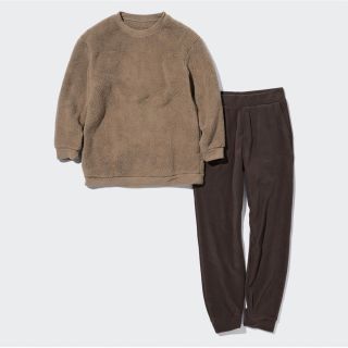 ユニクロ(UNIQLO)の【新品・タグ付】ユニクロ UNIQLO ライトボア フリースセット Sサイズ(ルームウェア)