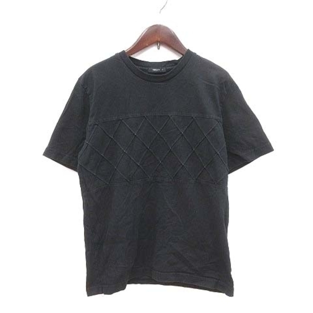 COMME CA ISM(コムサイズム)のコムサイズム Tシャツ カットソー 半袖 ダイヤ柄 クルーネック M 黒  レディースのトップス(Tシャツ(半袖/袖なし))の商品写真