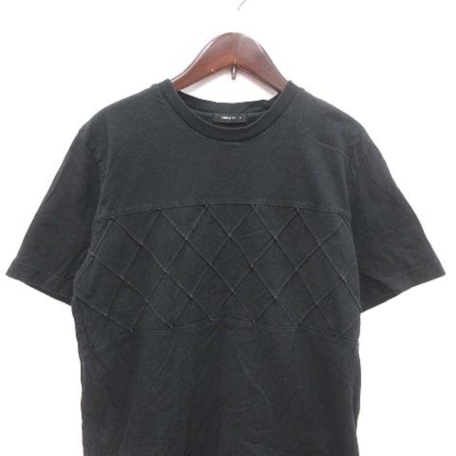 COMME CA ISM(コムサイズム)のコムサイズム Tシャツ カットソー 半袖 ダイヤ柄 クルーネック M 黒  レディースのトップス(Tシャツ(半袖/袖なし))の商品写真