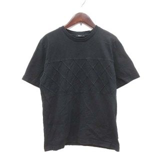 コムサイズム(COMME CA ISM)のコムサイズム Tシャツ カットソー 半袖 ダイヤ柄 クルーネック M 黒 (Tシャツ(半袖/袖なし))