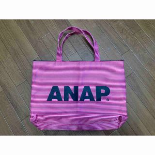 アナップ(ANAP)のANAPアナップ ★ピンク　ボーダー　大きめトートバッグ★(トートバッグ)