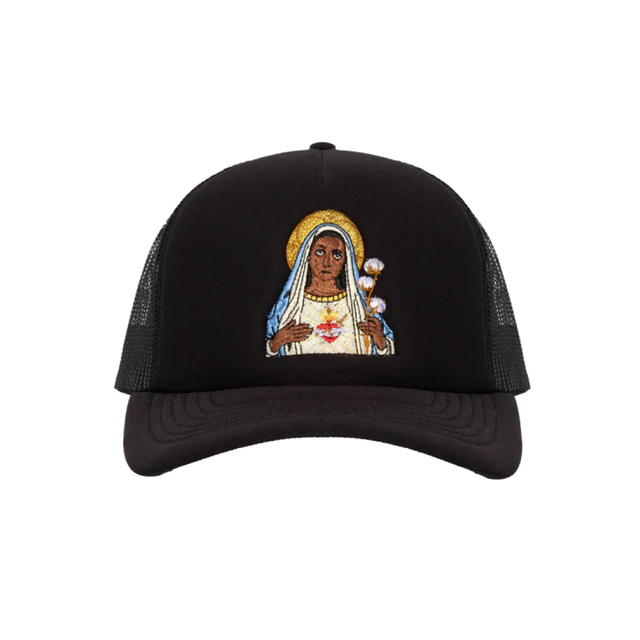 DENIM TEARS Black Madonna Trucker Hat