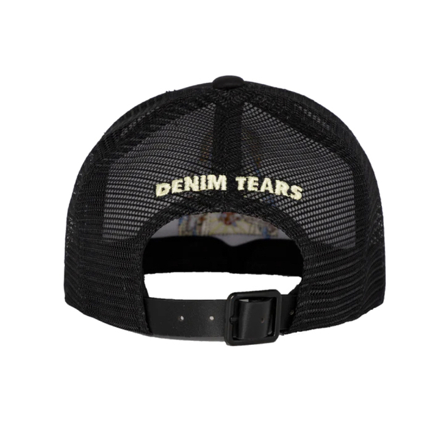 DENIM TEARS Black Madonna Trucker Hat 1
