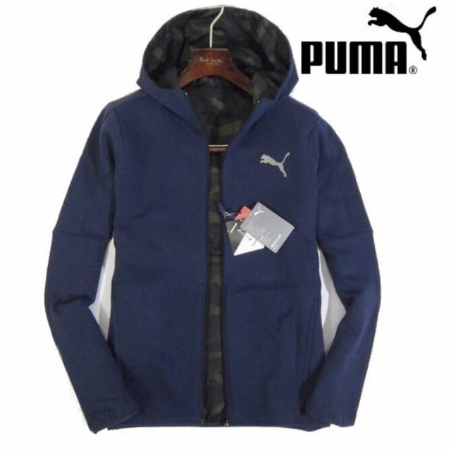 【PUMA/プーマ】リバーシブル ジップアップ スウェットパーカー（M・ネイビー