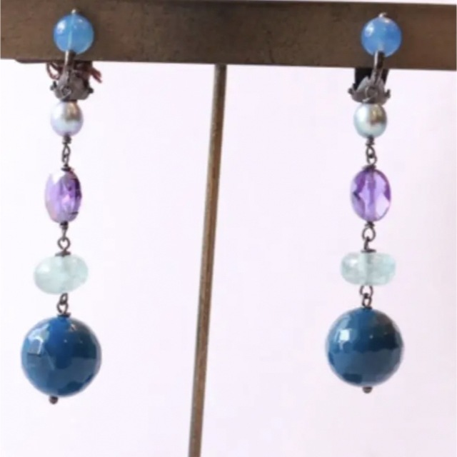 ドナテラペリーニ イヤリング 美品 青系 - イヤリング