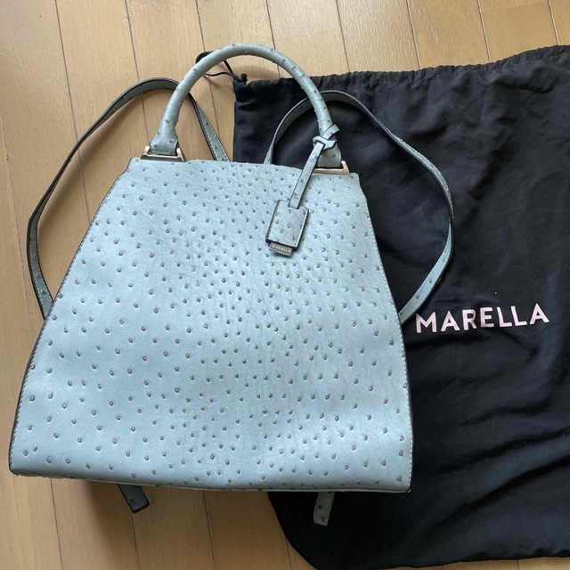 Max Mara(マックスマーラ)のMARELLAマレーラエコレザー2wayバッグ　グレイッシュブルー レディースのバッグ(トートバッグ)の商品写真