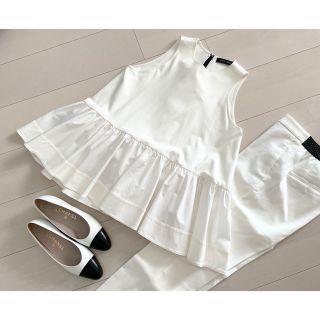 ヨーコチャン(YOKO CHAN)の美品♡YOKOCHAN♡ペプラムフリルカットソーブラウス♡ヨーコチャン(シャツ/ブラウス(半袖/袖なし))