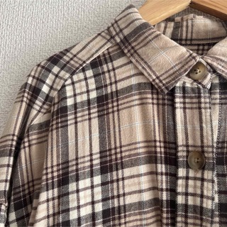 ジーユー(GU)のフランネルオーバーサイズチェックシャツ(シャツ/ブラウス(長袖/七分))