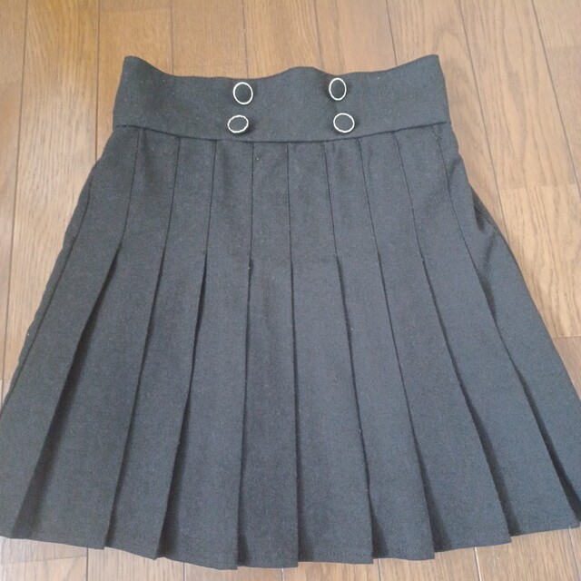 Avail(アベイル)の黒 プリーツ ミニスカート M 量産 地雷 レディースのスカート(ミニスカート)の商品写真