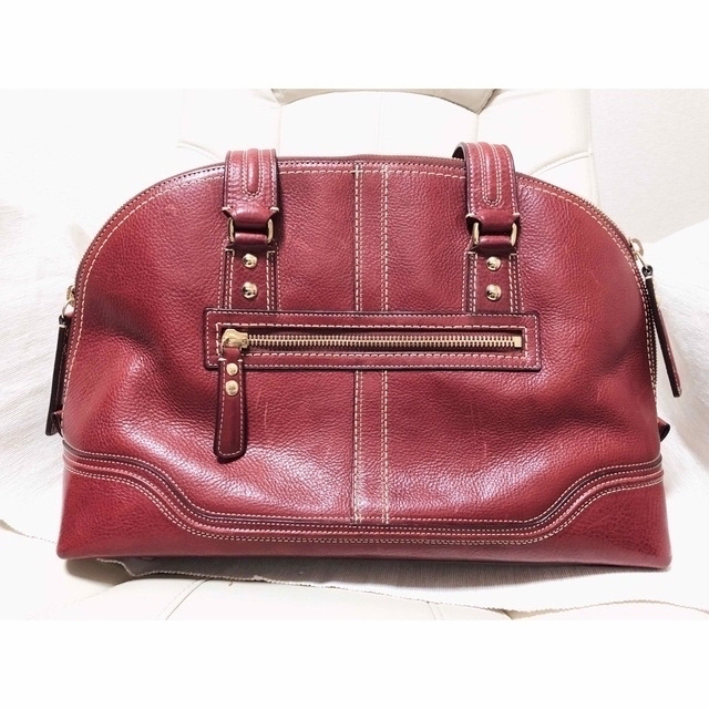 COACH - COACH コーチ 本革バッグ A4サイズ収納可 ワインレッドの通販