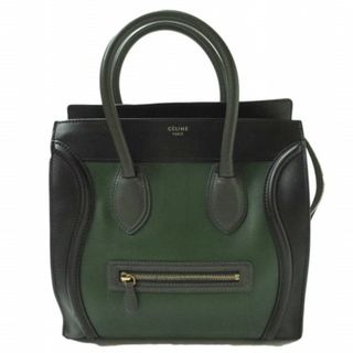 セリーヌ(celine)のCELINE セリーヌ イタリア製 ラゲージミニショッパー F-AT-0171 F-UP-0171 Forest(グリーン/ブラック/カーキ) Luggage スムースレザー ハンドバッグ カバン【中古】【CELINE】(ハンドバッグ)