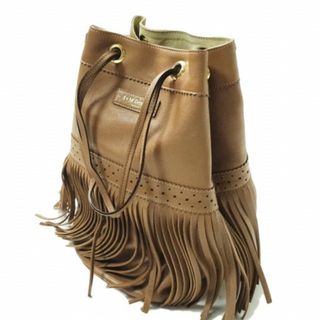 ジェイアンドエムデヴィッドソン(J&M DAVIDSON)のJ&M Davidson ジェイアンドエムデヴィッドソン FRINGE CARNIVAL フリンジカーニバル ブラウン 巾着 ショルダーバッグ ハンドバッグ カバン【中古】【J&M Davidson】(ショルダーバッグ)