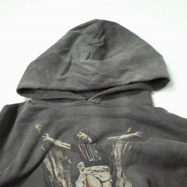 SAINT MICHAEL x VLONE セントマイケル ヴィーロン 22SS 別注 日本製 HOODIE VLONE  ダメージ加工スウェットプルオーバーパーカー SM-S22-0000-070 XL BLACK SAINT Mxxxxxx トップス【中古】【SAINT  MICHAEL × ...