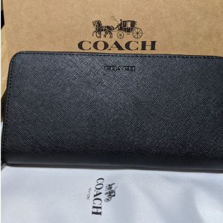 コーチ(COACH)のCOACH  長財布　ラウンドファスナー　黒(長財布)