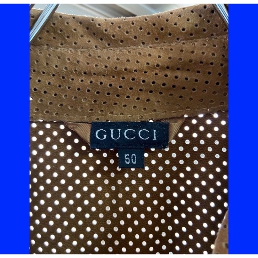 Gucci(グッチ)のvintage 90s GUCCI トムフォード期 パンチングレザージャケット メンズのジャケット/アウター(レザージャケット)の商品写真