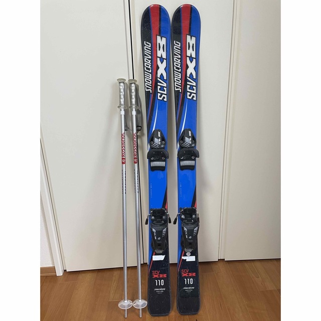 ROSSIGNOL - ジュニアスキー板（110cm）、ストック（86cm）セットの