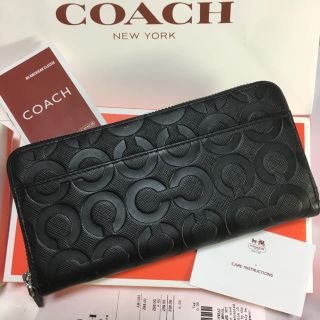 コーチ(COACH)のプレゼントにも❤️新品コーチ正規品ラウンドファスナー長財布オプアート(長財布)