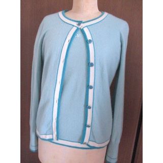 クレージュ(Courreges)の◆クレージュ カシミヤ100％ 水色レトロ60年代風カーディガンアンサンブル◆(アンサンブル)