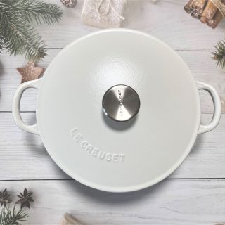 ルクルーゼ(LE CREUSET)の♡ルクルーゼ　マルミット　コットン　18cm  スープポット　ホワイト　新品(調理道具/製菓道具)