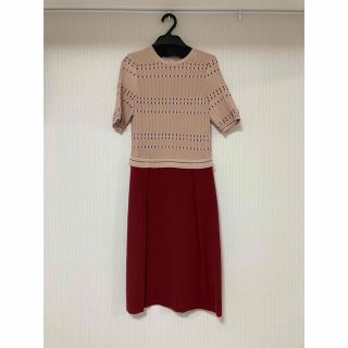 アナイ(ANAYI)の【超美品】アナイ♡切り替えニットワンピース(ひざ丈ワンピース)