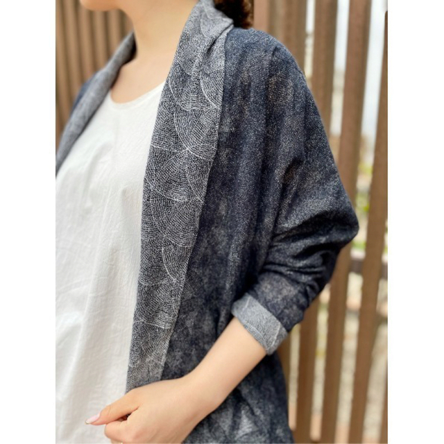 BEARDSLEY ビアズリー デニム風 刺繍 ハオリ カーディガン 羽織り