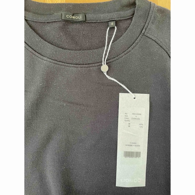 COMOLI 22AW コットンシルク長袖クルー charcoal 4 新品 セール 63.0