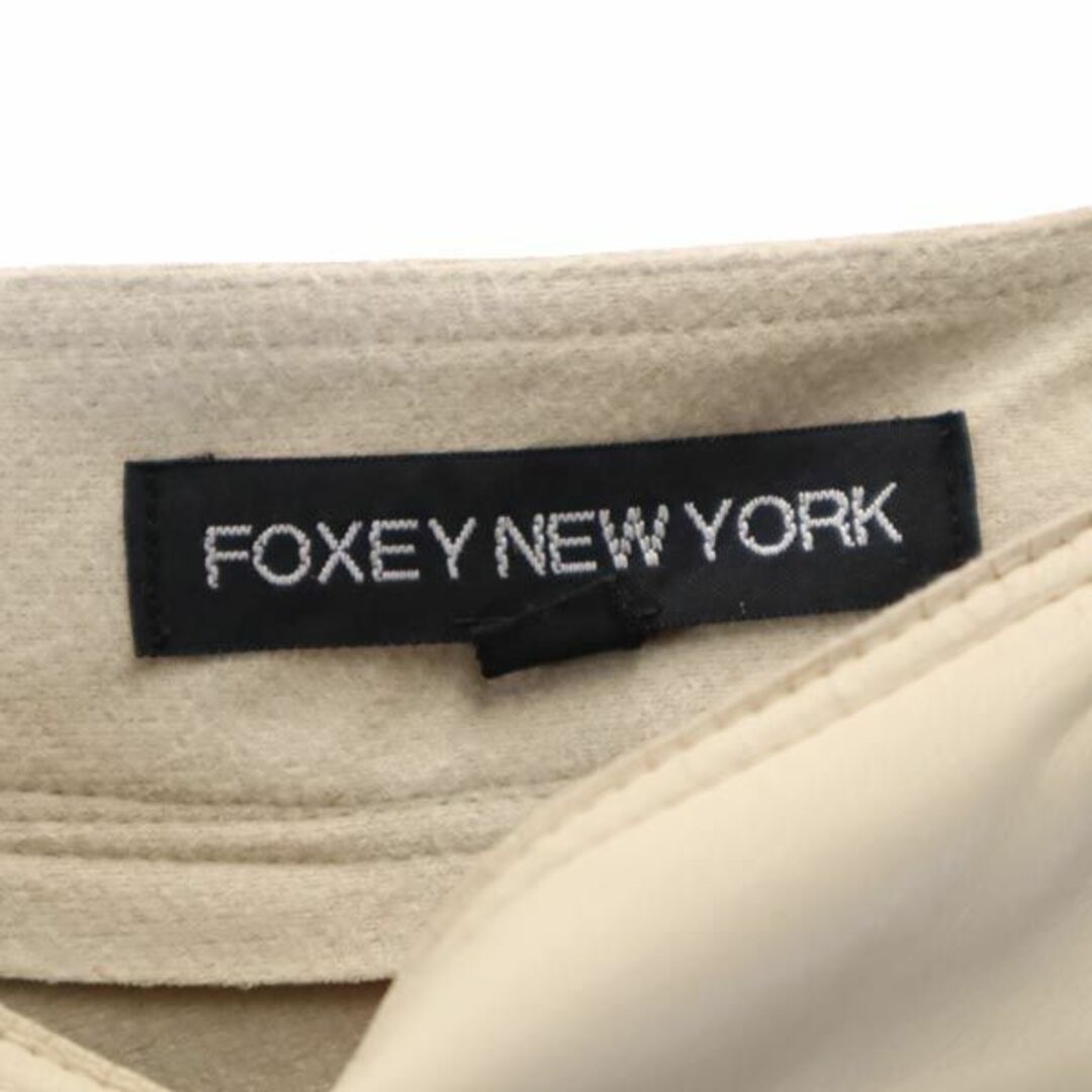 フォクシーニューヨーク 日本製 レザーライク フレアスカート 38 ベージュ系 FOXEY NEW YORK バックジップ レディース   【230305】 5