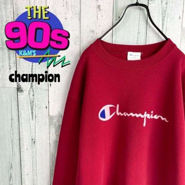 90's チャンピオン　USA製　ビックロゴ刺繍　目玉　ゆるだぼ トレーナー