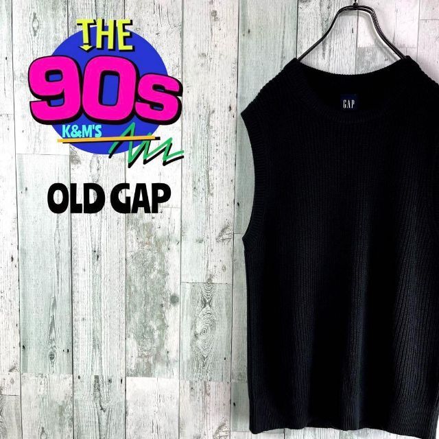 90's OLD GAP ギャップ　ライン編み　Vネック　ニットベスト