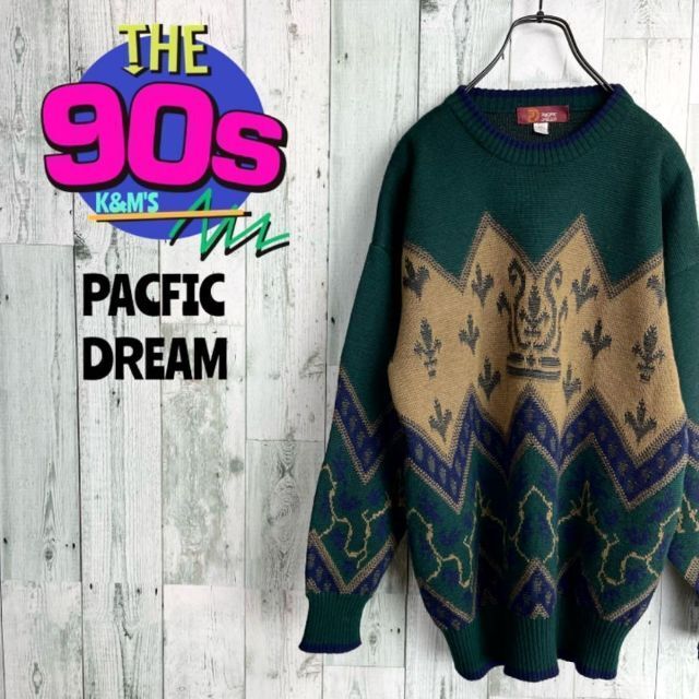 90's  PACFIC DREAM  レトロ　ヴィンテージ ウールニット90s_km