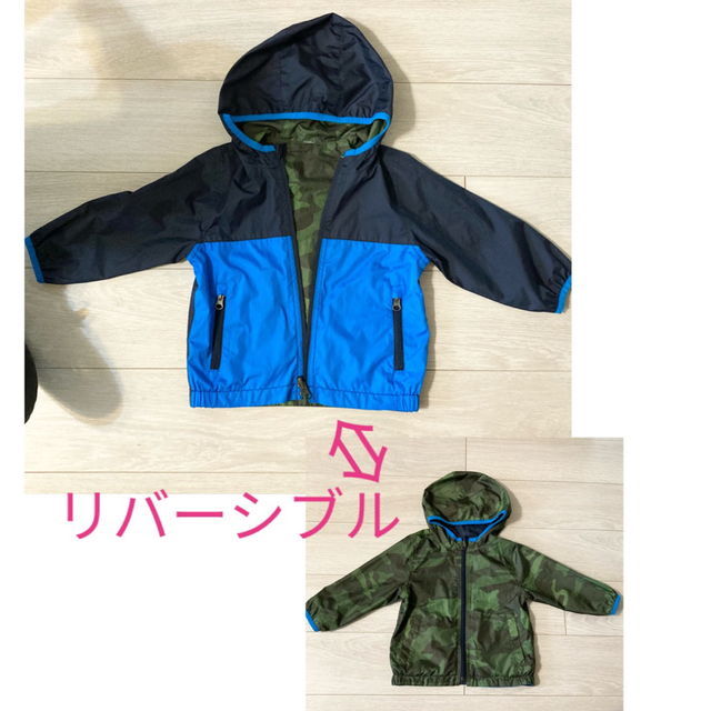 babyGAP(ベビーギャップ)の【美品】 【babyGap】リバーシブルウインドブレーカー 84〜90cm キッズ/ベビー/マタニティのキッズ服男の子用(90cm~)(ジャケット/上着)の商品写真