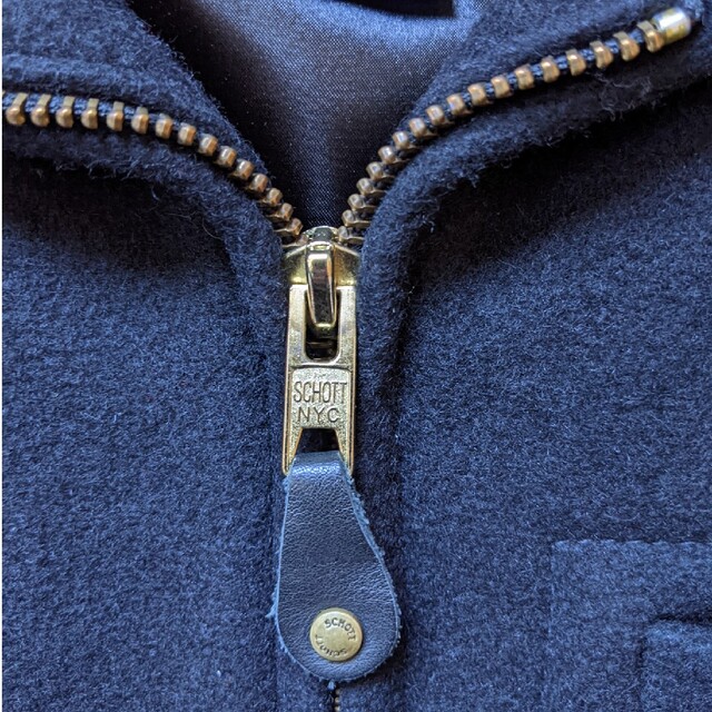Schott ショット ウール CPO ジャケット 黒色 金色 38 ワンスター